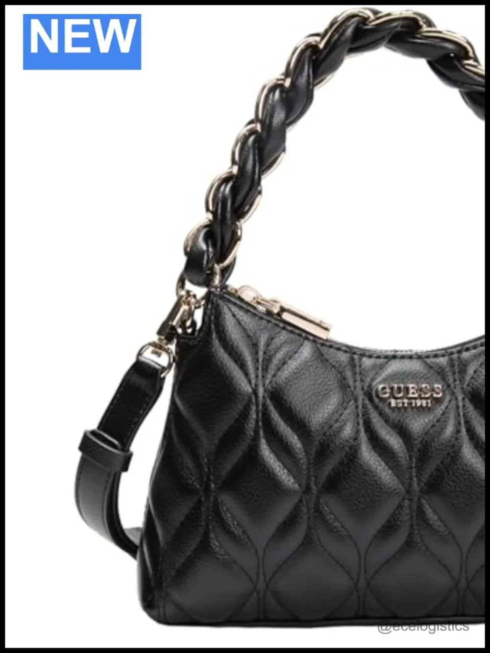 Faux Leather Satchel Shoulder Bag Gold Hardware Mini